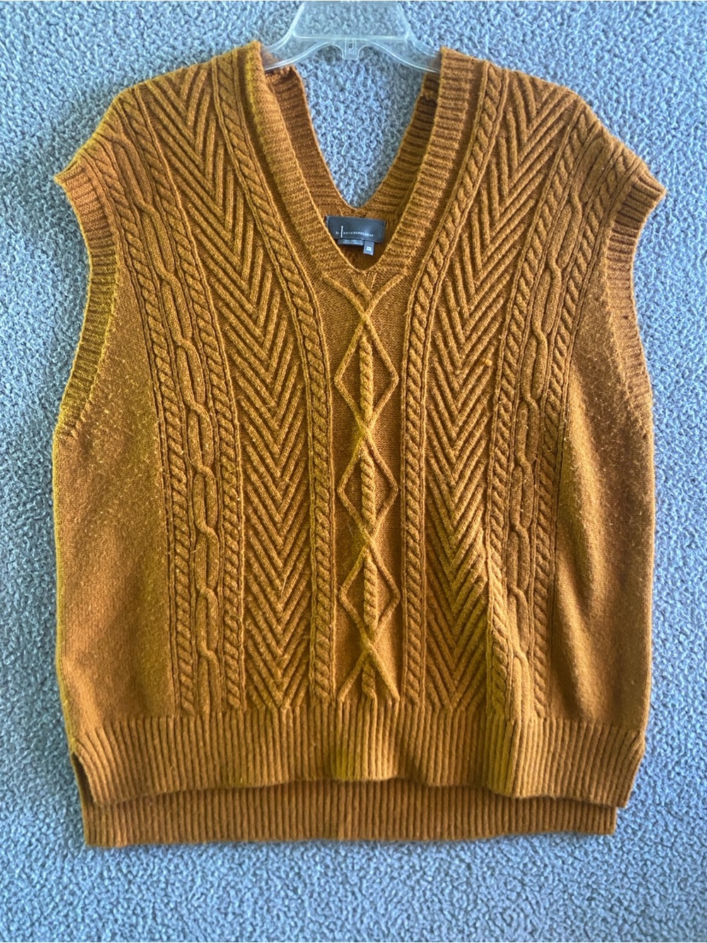 By anthropology Cable-Knit V-Neck Sweater Vest in Mustard fits most Womens shark